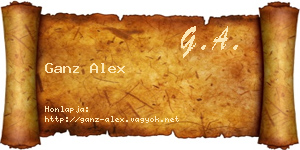 Ganz Alex névjegykártya